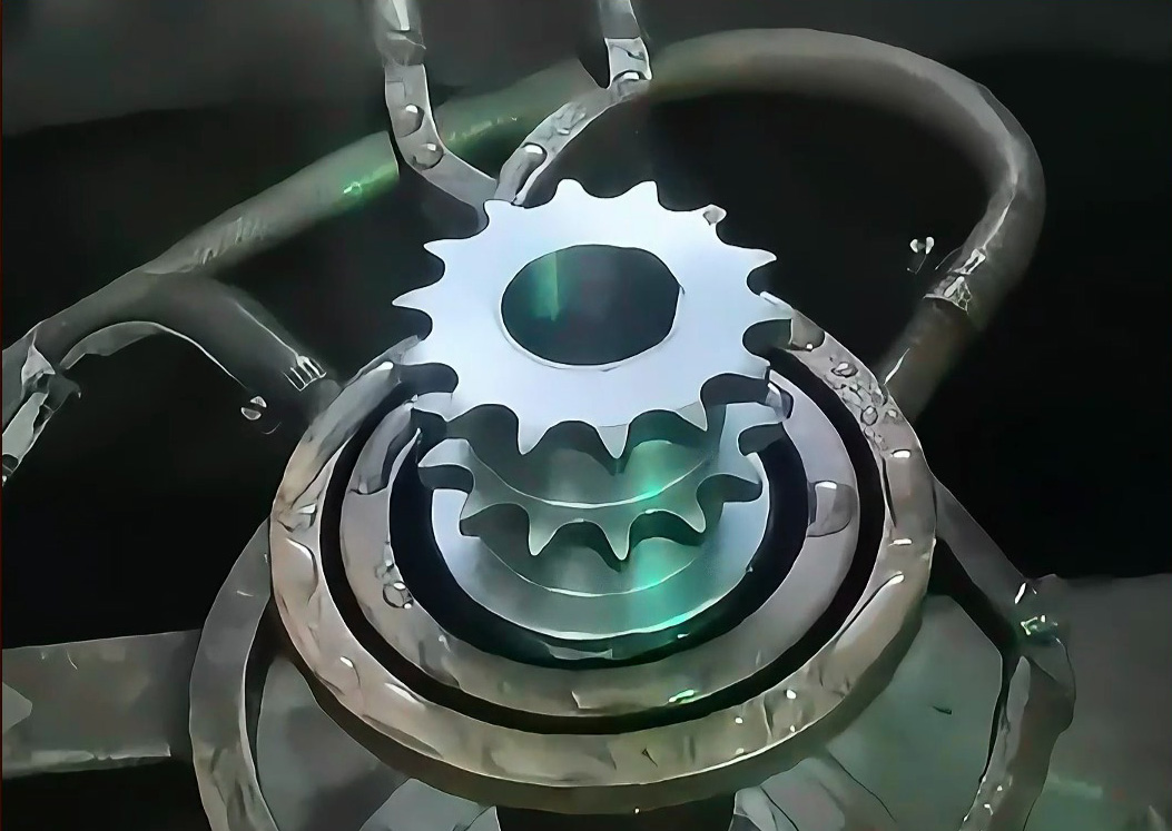 雙排輸送鏈輪淬火總怕變形？高頻淬火設備用上下分段技術破解難題